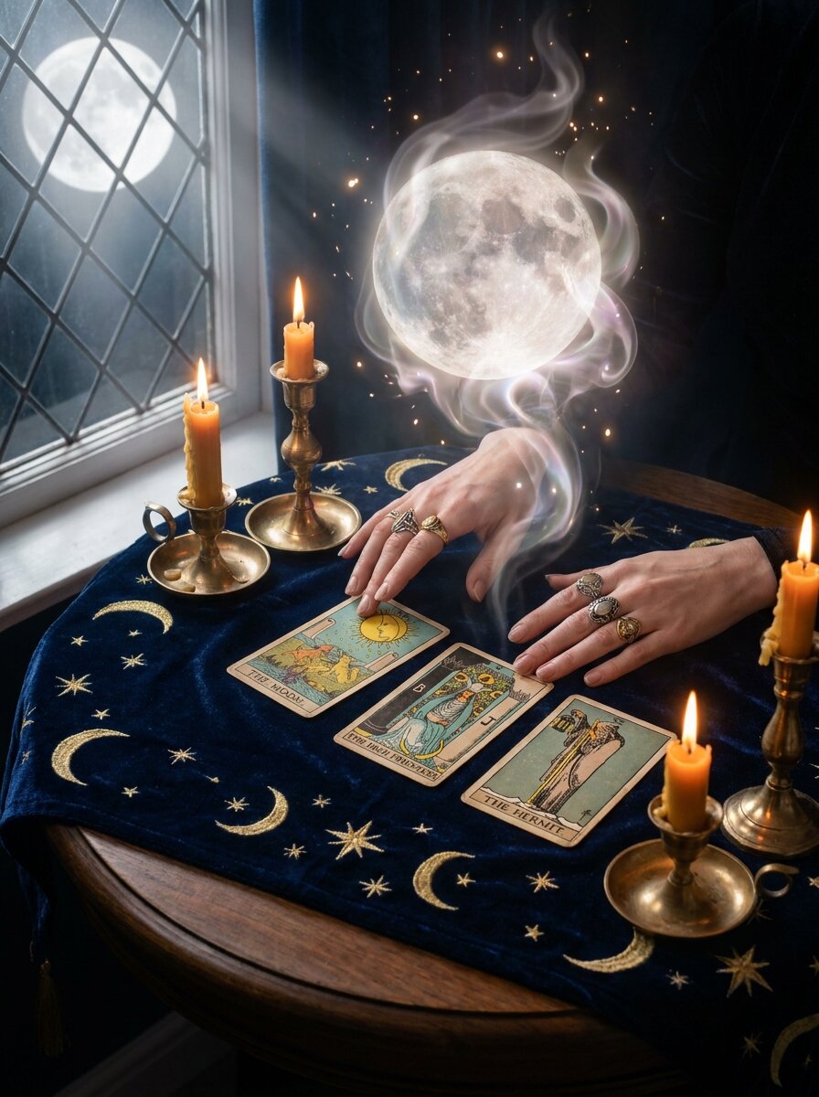 Tarot de Luna Llena gratis — 3 cartas
