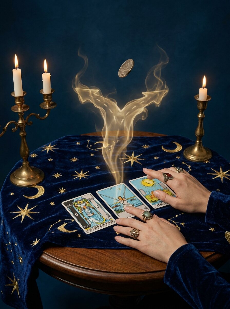 Tarot para tu Próxima Decisión gratis — 3 cartas