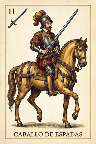 Caballo de Espadas — baraja española