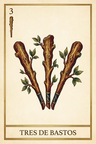 Tres de Bastos — baraja española