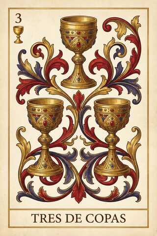 Tres de Copas — baraja española